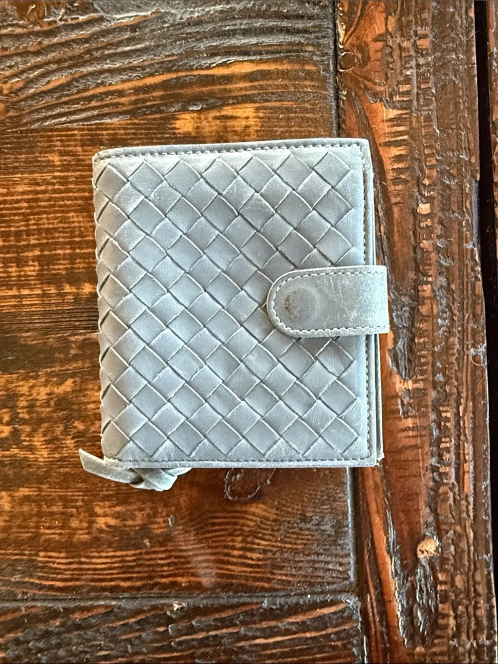 Bottega Veneta Slate Blue Leather Wallet